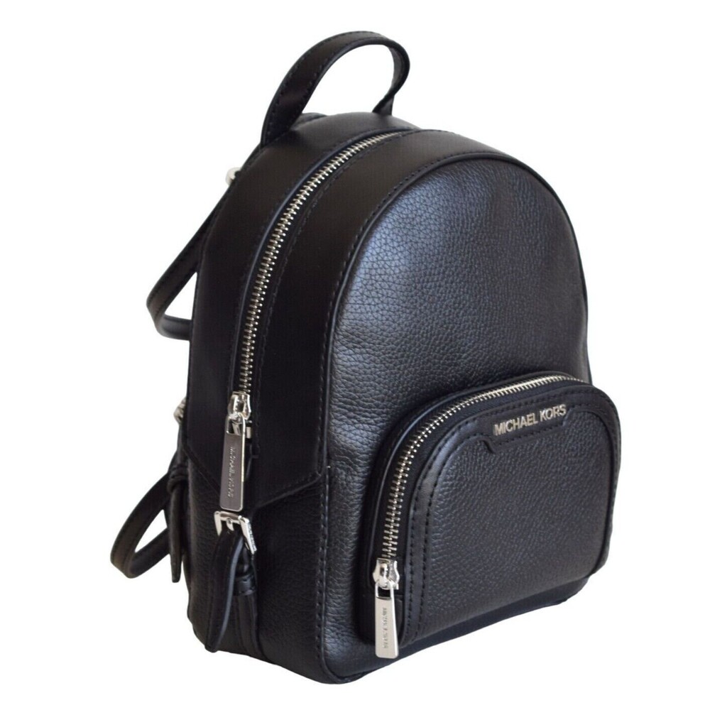 New Michael Kors Jaycee Extra-Small Pebbled Leather Convertible Backpack Black - Picture 2 of 5